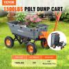 VEVOR 1200lbs 7Cu.Ft. Garden Dump Cart with 2-in-1 Convertible Handle and 13in All Terrain Wheels, Heavy Duty Poly Yard Dump Wagon Utility ATV Trailer Dump Cart Tow Behind for Lawn Mower Tractor(1500lbs & Pneumatic Tire)