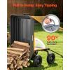VEVOR 1200lbs 7Cu.Ft. Garden Dump Cart with 2-in-1 Convertible Handle and 13in All Terrain Wheels, Heavy Duty Poly Yard Dump Wagon Utility ATV Trailer Dump Cart Tow Behind for Lawn Mower Tractor(600LBS & Flat Free Tires)