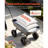 VEVOR 1200lbs 7Cu.Ft. Garden Dump Cart with 2-in-1 Convertible Handle and 13in All Terrain Wheels, Heavy Duty Poly Yard Dump Wagon Utility ATV Trailer Dump Cart Tow Behind for Lawn Mower Tractor(600LBS & Flat Free Tires)
