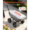 VEVOR 1200lbs 7Cu.Ft. Garden Dump Cart with 2-in-1 Convertible Handle and 13in All Terrain Wheels, Heavy Duty Poly Yard Dump Wagon Utility ATV Trailer Dump Cart Tow Behind for Lawn Mower Tractor(1200LBS & Flat Free Tires)