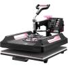 VEVOR 15×15 Heat Press Machine 8 in 1 Combo with 30 OZ Tumbler Press & Hat Press, Slide Out Heat Press Sublimation Machine for T-Shirts, Hats Caps Tumblers Glass Cans Mugs, and Plates (Light Green)(5 in 1 Pink-15×15-30OZ)