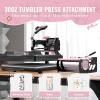 VEVOR 15×15 Heat Press Machine 8 in 1 Combo with 30 OZ Tumbler Press & Hat Press, Slide Out Heat Press Sublimation Machine for T-Shirts, Hats Caps Tumblers Glass Cans Mugs, and Plates (Light Green)(5 in 1 Pink-15×15-30OZ)