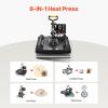 VEVOR 15×15 Heat Press Machine 8 in 1 Combo with 30 OZ Tumbler Press & Hat Press, Slide Out Heat Press Sublimation Machine for T-Shirts, Hats Caps Tumblers Glass Cans Mugs, and Plates (Light Green)(8in1-15×15-Black)