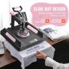 VEVOR 15×15 Heat Press Machine 8 in 1 Combo with 30 OZ Tumbler Press & Hat Press, Slide Out Heat Press Sublimation Machine for T-Shirts, Hats Caps Tumblers Glass Cans Mugs, and Plates (Light Green)(5 in 1 Pink-15×15-30OZ)
