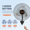 VEVOR 18 Inch Wall Mount Fan, 3-speed IP44 Waterproof Fan, Max. 4150 CFM Wall Mounted for Outdoor, Commercial, Residential, Greenhouse, Workshop, Patio, Black, ETL Listed(18 Inch)