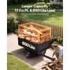VEVOR 22 Cu.Ft 1600Lbs Steel ATV UTV Trailer Tow Behind Dump Cart, Heavy Duty Pull Behind Utility Dump Trailer for Lawn Mower Trailer Tractor Garden Yard with Removable Rear Panel(600Lbs&17cu.ft)