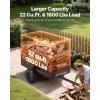 VEVOR 22 Cu.Ft 1600Lbs Steel ATV UTV Trailer Tow Behind Dump Cart, Heavy Duty Pull Behind Utility Dump Trailer for Lawn Mower Trailer Tractor Garden Yard with Removable Rear Panel(1600Lbs&22cu.ft)