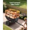 VEVOR 22 Cu.Ft 1600Lbs Steel ATV UTV Trailer Tow Behind Dump Cart, Heavy Duty Pull Behind Utility Dump Trailer for Lawn Mower Trailer Tractor Garden Yard with Removable Rear Panel(500Lbs&10cu.ft)