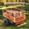 VEVOR 22 Cu.Ft 1600Lbs Steel ATV UTV Trailer Tow Behind Dump Cart, Heavy Duty Pull Behind Utility Dump Trailer for Lawn Mower Trailer Tractor Garden Yard with Removable Rear Panel(1500pound&15cu.ft)
