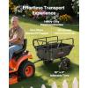 VEVOR 22 Cu.Ft 1600Lbs Steel ATV UTV Trailer Tow Behind Dump Cart, Heavy Duty Pull Behind Utility Dump Trailer for Lawn Mower Trailer Tractor Garden Yard with Removable Rear Panel(500Lbs&10cu.ft)