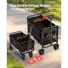 VEVOR 400L/450lbs Large Collapsible Double Decker Wagon, Foldable Heavy Duty Beach Wagon Cart with Big Wheels for Sand, Folding Utility Sports Cart for Camping Garden(Double Decker 450Lbs/400L)