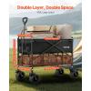 VEVOR 400L/450lbs Large Collapsible Double Decker Wagon, Foldable Heavy Duty Beach Wagon Cart with Big Wheels for Sand, Folding Utility Sports Cart for Camping Garden(Double Decker 450Lbs/400L)
