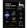 VEVOR 7-in-1 Wi-Fi Weather Station with APP, 7.5-Inch VA Display, Wireless Solar Powered Outdoor Sensor, Rain Gauge, Indoor Outdoor for Weather Forecast, Wind Speed, Temperature, Humidity, Rainfall(7-in-1 WiFi with APP)