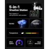 VEVOR 7-in-1 Wi-Fi Weather Station with APP, 7.5-Inch VA Display, Wireless Solar Powered Outdoor Sensor, Rain Gauge, Indoor Outdoor for Weather Forecast, Wind Speed, Temperature, Humidity, Rainfall(5-in-1 Wi-Fi with APP)