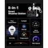 VEVOR 7-in-1 Wi-Fi Weather Station with APP, 7.5-Inch VA Display, Wireless Solar Powered Outdoor Sensor, Rain Gauge, Indoor Outdoor for Weather Forecast, Wind Speed, Temperature, Humidity, Rainfall(7in1 WiFi with Pool Thermometer)