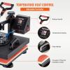 VEVOR 8 in 1 Heat Press Machine 15×15 Inch, 360° Swing Away Tshirt Press, Digital Professional Sublimation Heat Transfer for T Shirts Hat Cap Mug Plate(Black & Red)