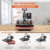 VEVOR 8 in 1 Heat Press Machine 15×15 Inch, 360° Swing Away Tshirt Press, Digital Professional Sublimation Heat Transfer for T Shirts Hat Cap Mug Plate(Black & Red)