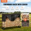 VEVOR 8.5FT Outdoor Firewood Rack with Cover, 102×14.2×46.1 in, Heavy Duty Firewood Holder & 600D Oxford Waterproof Cover for Fireplace, Patio, Indoor/Outdoor Log Storage Rack for 1/2 Cord of Firewood(4.3 FT)
