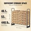 VEVOR 8.5FT Outdoor Firewood Rack with Cover, 102×14.2×46.1 in, Heavy Duty Firewood Holder & 600D Oxford Waterproof Cover for Fireplace, Patio, Indoor/Outdoor Log Storage Rack for 1/2 Cord of Firewood(4.3 FT)