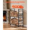VEVOR 8.5FT Outdoor Firewood Rack with Cover, 102×14.2×46.1 in, Heavy Duty Firewood Holder & 600D Oxford Waterproof Cover for Fireplace, Patio, Indoor/Outdoor Log Storage Rack for 1/2 Cord of Firewood(1.3 FT)