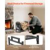 VEVOR 8.5FT Outdoor Firewood Rack with Cover, 102×14.2×46.1 in, Heavy Duty Firewood Holder & 600D Oxford Waterproof Cover for Fireplace, Patio, Indoor/Outdoor Log Storage Rack for 1/2 Cord of Firewood(1.5 FT)