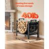 VEVOR 8.5FT Outdoor Firewood Rack with Cover, 102×14.2×46.1 in, Heavy Duty Firewood Holder & 600D Oxford Waterproof Cover for Fireplace, Patio, Indoor/Outdoor Log Storage Rack for 1/2 Cord of Firewood(1.5 FT)