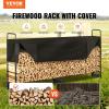 VEVOR 8.5FT Outdoor Firewood Rack with Cover, 102×14.2×46.1 in, Heavy Duty Firewood Holder & 600D Oxford Waterproof Cover for Fireplace, Patio, Indoor/Outdoor Log Storage Rack for 1/2 Cord of Firewood(8.5 FT)