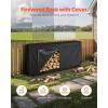 VEVOR 8.5FT Outdoor Firewood Rack with Cover, 102×14.2×46.1 in, Heavy Duty Firewood Holder & 600D Oxford Waterproof Cover for Fireplace, Patio, Indoor/Outdoor Log Storage Rack for 1/2 Cord of Firewood(8.4 FT)
