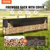 VEVOR 8.5FT Outdoor Firewood Rack with Cover, 102×14.2×46.1 in, Heavy Duty Firewood Holder & 600D Oxford Waterproof Cover for Fireplace, Patio, Indoor/Outdoor Log Storage Rack for 1/2 Cord of Firewood(12.7 FT)
