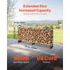 VEVOR 8.5FT Outdoor Firewood Rack with Cover, 102×14.2×46.1 in, Heavy Duty Firewood Holder & 600D Oxford Waterproof Cover for Fireplace, Patio, Indoor/Outdoor Log Storage Rack for 1/2 Cord of Firewood(8.4 FT)
