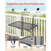 VEVOR Balcony Hanging Table, 24 x 16 inch Metal Folding Bar Table, Outdoor Balcony Railing Table, 5-Level Adjustable, Fits Railings 1″ to 4.7″, Black Stainless Steel