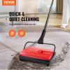 VEVOR Carpet Sweeper, 7.87 in Sweeping Paths, Floor Sweeper Manual Non Electric, 300 ml Dustbin Capacity with Comb for Home Office Rugs Hardwood Surfaces Wood Floors Laminate, Cleans Dust Pet Hair(Red)
