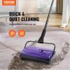 VEVOR Carpet Sweeper, 7.87 in Sweeping Paths, Floor Sweeper Manual Non Electric, 300 ml Dustbin Capacity with Comb for Home Office Rugs Hardwood Surfaces Wood Floors Laminate, Cleans Dust Pet Hair(Purple)