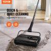 VEVOR Carpet Sweeper, 7.87 in Sweeping Paths, Floor Sweeper Manual Non Electric, 300 ml Dustbin Capacity with Comb for Home Office Rugs Hardwood Surfaces Wood Floors Laminate, Cleans Dust Pet Hair(Black)