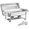 VEVOR Chafing Dish Buffet Set, 8 Qt 6 Pack, Stainless Steel Chafer with 6 Full Size Pans, Rectangle Catering Warmer Server with Lid Water Pan Stand Fuel Holder, for Weddings Parties Banquets, Silver(Silver)