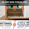 VEVOR Chafing Dish Buffet Set, 8 Qt 6 Pack, Stainless Steel Chafer with 6 Full Size Pans, Rectangle Catering Warmer Server with Lid Water Pan Stand Fuel Holder, for Weddings Parties Banquets, Silver(Silver)