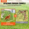 VEVOR Chicken Tunnels for Yard, Metal Poultry Playpen for Outside with Waterproof Cover, 118.1 x 28 x 24.2 inch (LxWxH), Easy to Setup, Also Widely Used for Ducks, Rabbits, Geese Coop(Single Panel + Tarp)