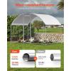 VEVOR Large Metal Chicken Coop, 19.7×9.8×6.5ft Walk-in Chicken Runs for Yard with Cover, Spire Roof Hen House with Security Lock for Outdoor and Backyard, Farm, Duck Rabbit Cage Poultry Pen(Silver – Dome Roof)