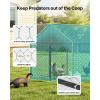 VEVOR Large Metal Chicken Coop, 19.7×9.8×6.5ft Walk-in Chicken Runs for Yard with Cover, Spire Roof Hen House with Security Lock for Outdoor and Backyard, Farm, Duck Rabbit Cage Poultry Pen(Black – Spire Roof)