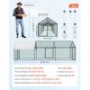 VEVOR Large Metal Chicken Coop, 19.7×9.8×6.5ft Walk-in Chicken Runs for Yard with Cover, Spire Roof Hen House with Security Lock for Outdoor and Backyard, Farm, Duck Rabbit Cage Poultry Pen(Black – Spire Roof)
