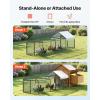 VEVOR Large Metal Chicken Coop, 19.7×9.8×6.5ft Walk-in Chicken Runs for Yard with Cover, Spire Roof Hen House with Security Lock for Outdoor and Backyard, Farm, Duck Rabbit Cage Poultry Pen(Black – Spire Roof)