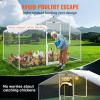 VEVOR Large Metal Chicken Coop, 19.7×9.8×6.5ft Walk-in Chicken Runs for Yard with Cover, Spire Roof Hen House with Security Lock for Outdoor and Backyard, Farm, Duck Rabbit Cage Poultry Pen(Silver – Spire Roof with Split Door)