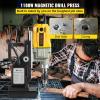 VEVOR Magnetic Drill, 1450W Motor 1.6 in Boring Diameter, 2810 lbf Portable Electric Mag Drill Press, with 2 Coring Bits, Variable Speed, Drilling Machine for Metal Surface, Home Improvement Industry(w/ 1.6″ 11pcs)