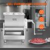 VEVOR Manual Meat Mixer, 15 Pound Capacity Tank Meat Processing Equipment, Stainless Steel Meat Mixer, Sausage Mixer Machine with Lid and Handle, Ground Beef Hand Mixer, Silver(BX-20T)