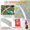 VEVOR Manual Pole Saw, 7.3-27 ft Extendable Tree Pruner, Sharp Steel Blade and Scissors High Branches Trimming, Branch Trimmer with Lightweight 8 Fiberglass Handles, for Pruning Palms and Shrubs(Steel Blad)