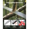 VEVOR Manual Pole Saw, 7.3-27 ft Extendable Tree Pruner, Sharp Steel Blade and Scissors High Branches Trimming, Branch Trimmer with Lightweight 8 Fiberglass Handles, for Pruning Palms and Shrubs(Pole Saw with Scissors)