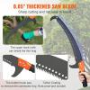 VEVOR Manual Pole Saw, 7.3-27 ft Extendable Tree Pruner, Sharp Steel Blade and Scissors High Branches Trimming, Branch Trimmer with Lightweight 8 Fiberglass Handles, for Pruning Palms and Shrubs(Pole Saw with Scissors – Pro)