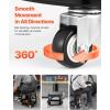 VEVOR Mechanic Stool Dual Storage Trays Rolling Stool and Garage Stool with Adjustable Height 23.6–29.5 in,Soft Waterproof Cushion 360° Swivel Casters 330 LBS Capacity Heavy Duty(Short Stool)