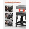 VEVOR Mechanic Stool Dual Storage Trays Rolling Stool and Garage Stool with Adjustable Height 23.6–29.5 in,Soft Waterproof Cushion 360° Swivel Casters 330 LBS Capacity Heavy Duty(Short Stool)