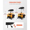 VEVOR Mechanic Stool Dual Storage Trays Rolling Stool and Garage Stool with Adjustable Height 23.6–29.5 in,Soft Waterproof Cushion 360° Swivel Casters 330 LBS Capacity Heavy Duty(Adjustable Height Stool-Orange)